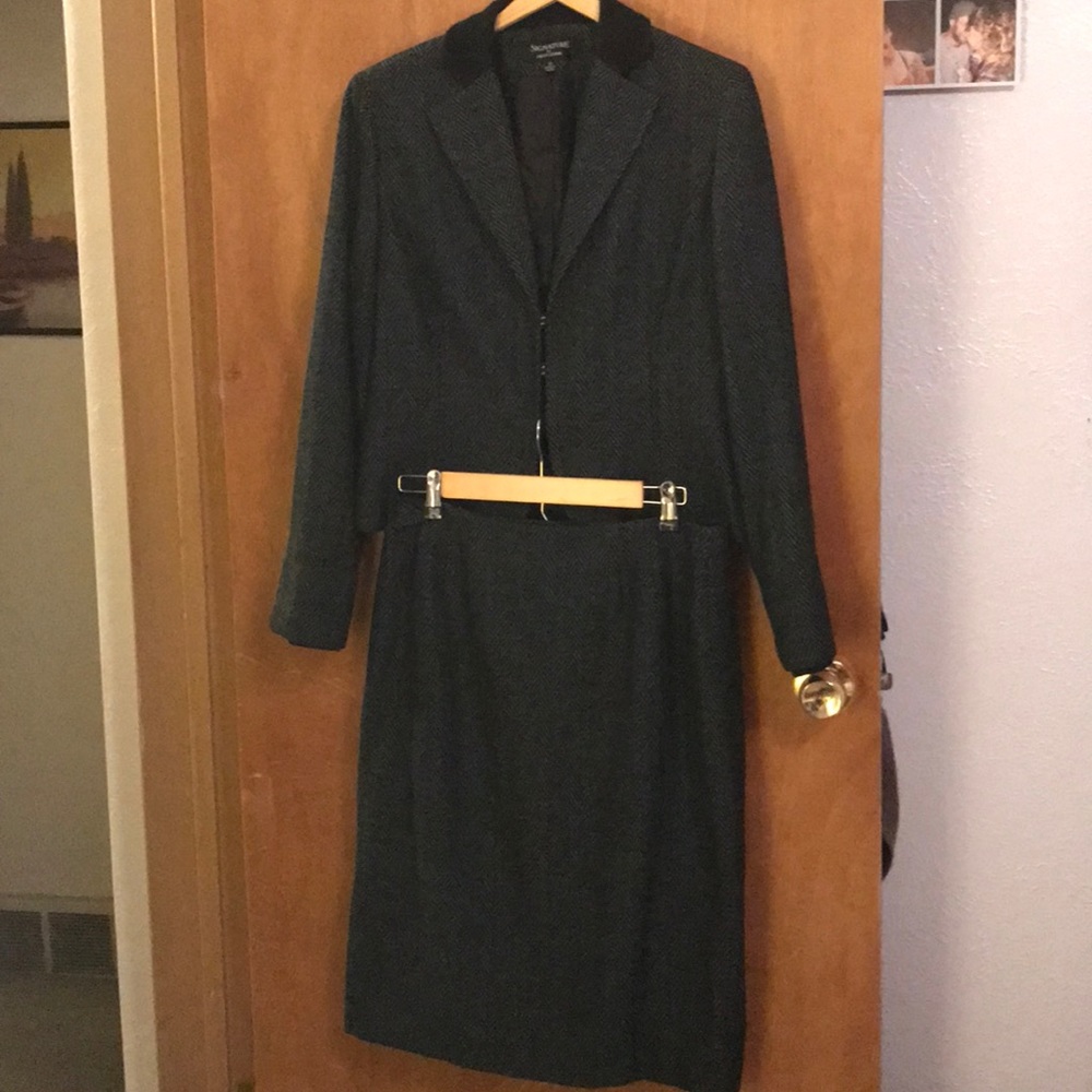 Herringbone skirt suit